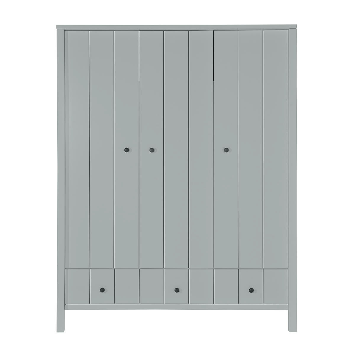 ALLPIN - Armoire 3 portes 2 tiroirs gris