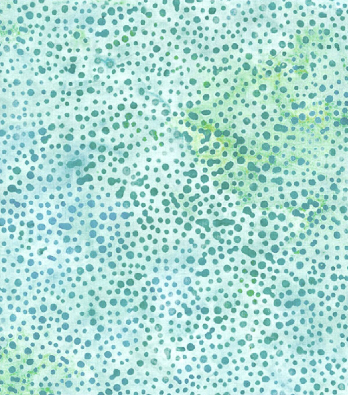 Green Water Lily Dots Batik Cotton Fabric