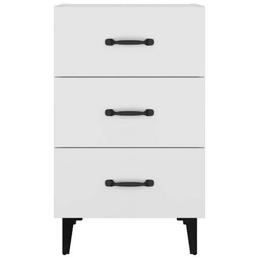 NNEVL Bedside Cabinet White 40x40x66 cm Engineered Wood