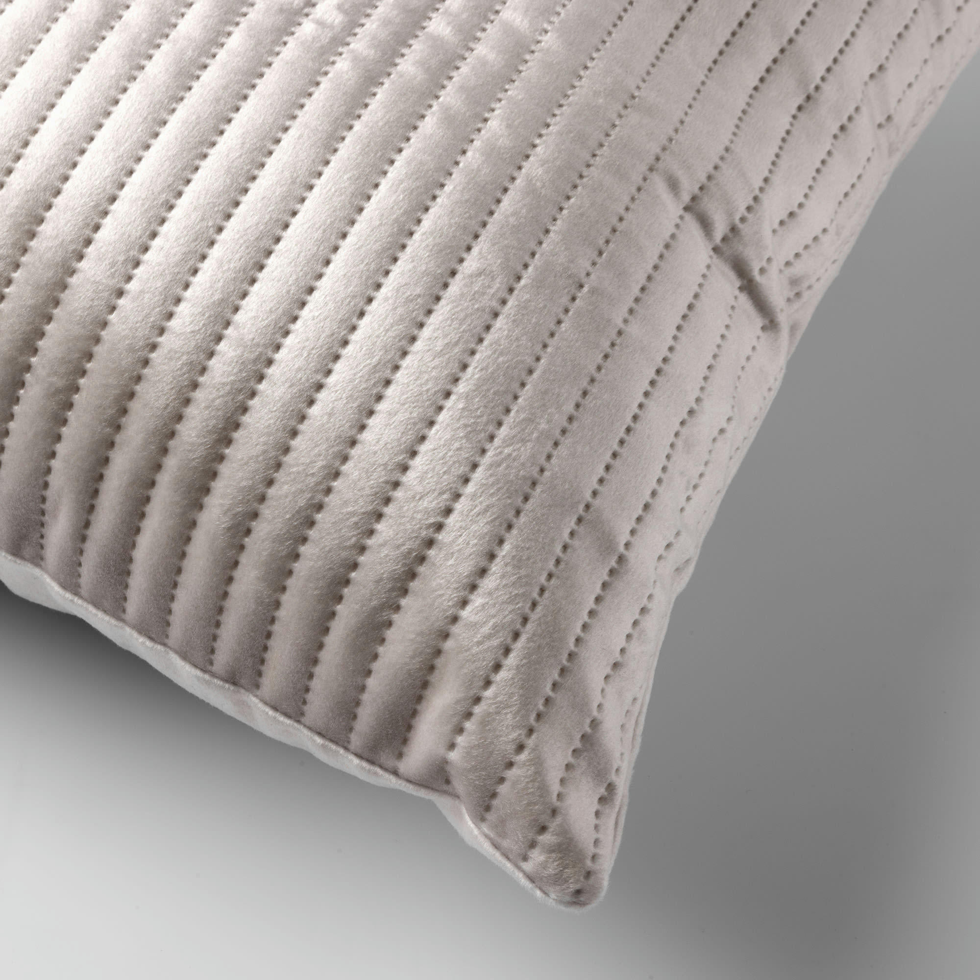 - Housse de coussin beige en velours-40x40 cm avec motif rayé