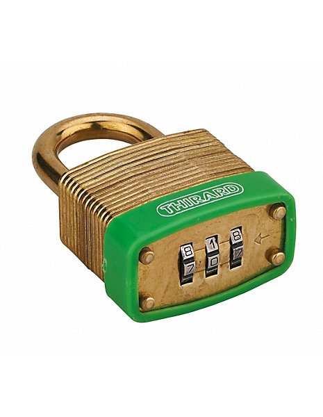 Cadenas à combinaison Amazone, 3 chiffres, laiton, extérieur, anse laiton, 40mm - THIRARD