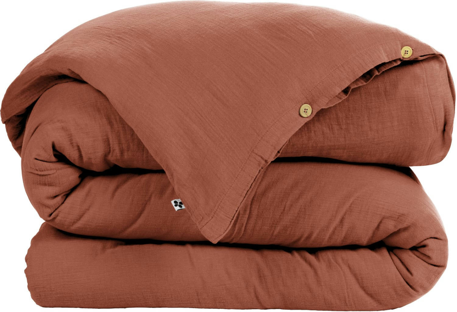 ORANGE - Housse de couette gaze de coton rouge 240x260 cm