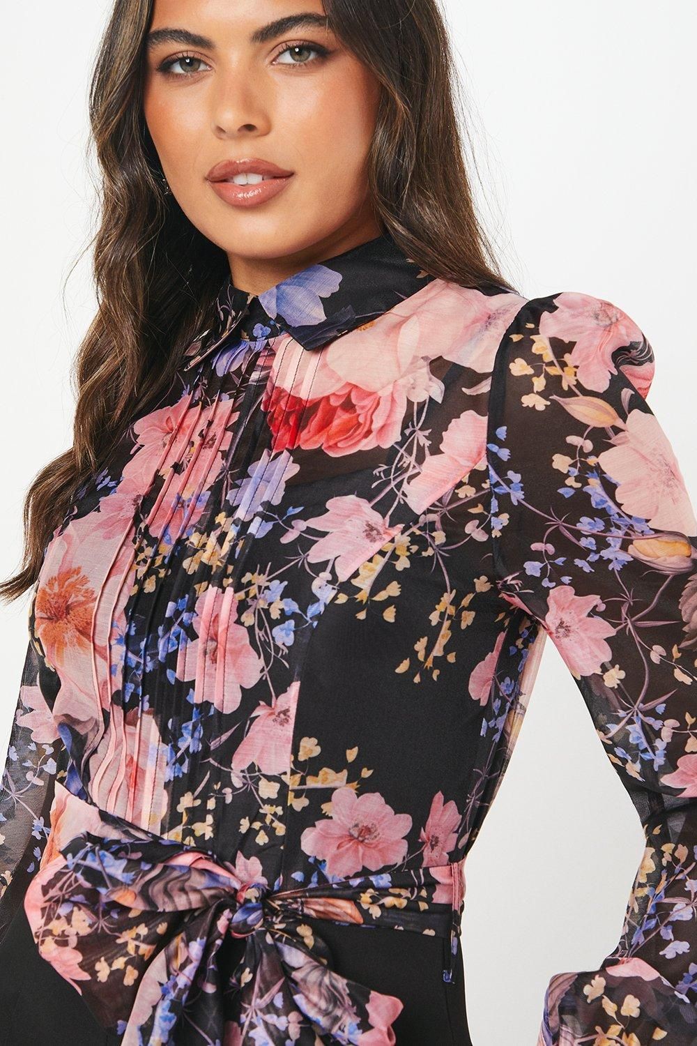 Coast Blouson Sleeve Pintuck Detail Wide Leg Wedding Guest Jumpsuit