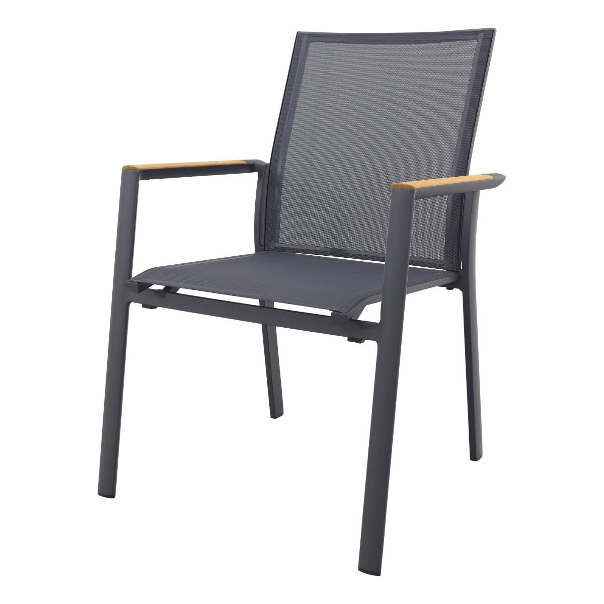 VDG Atmos stapelbare tuinstoel - Antraciet Teak