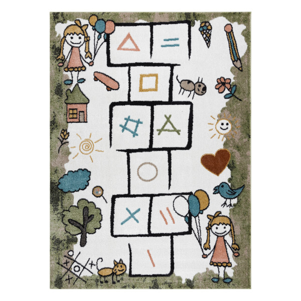Dywan FUN Hop dla dzieci, Klasy, zwierzęta zielony 80x150 cm