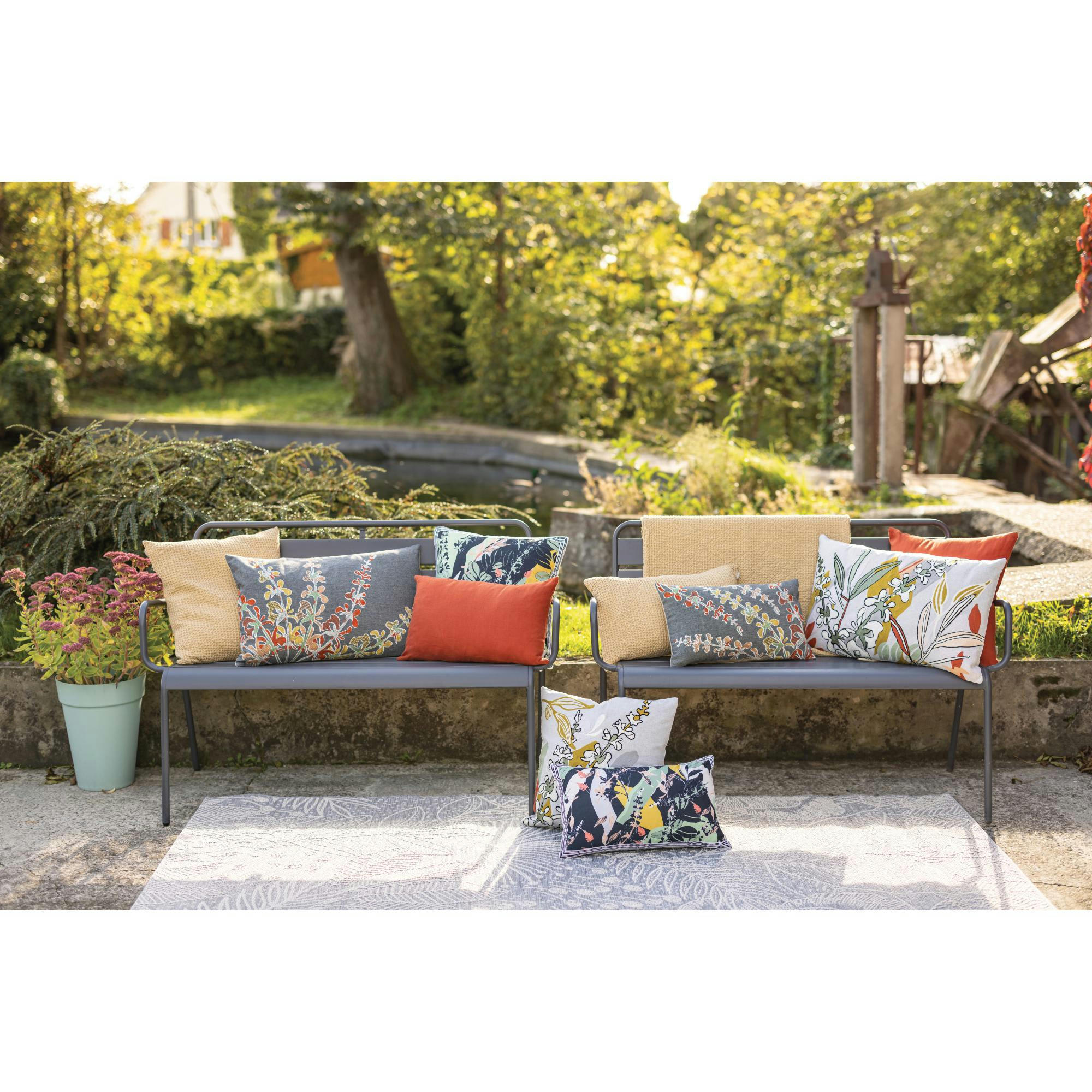 MAIA - Jeté stonewashed  en coton sable 180 x 260