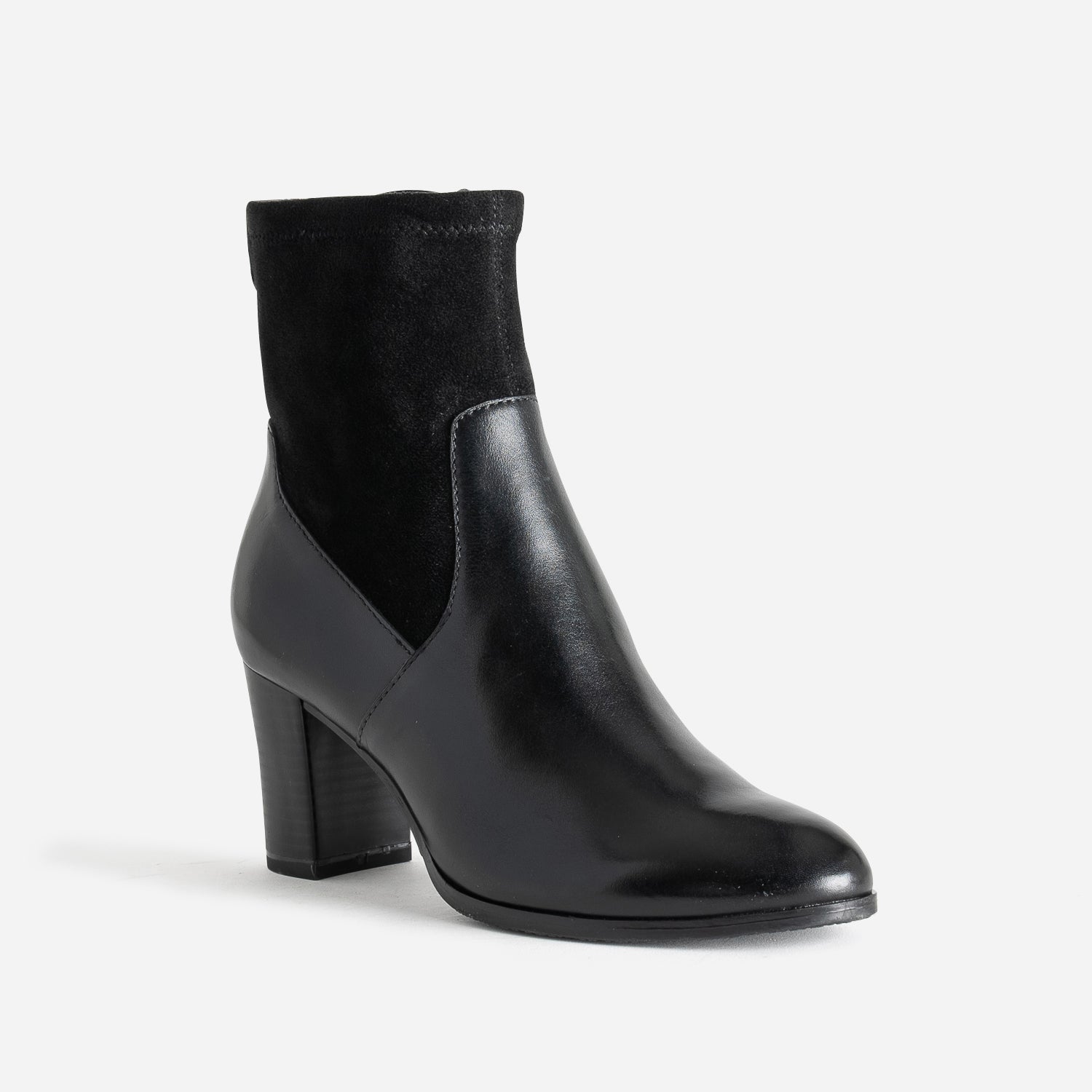 Boots à talon CAPRICE noir bi-matière