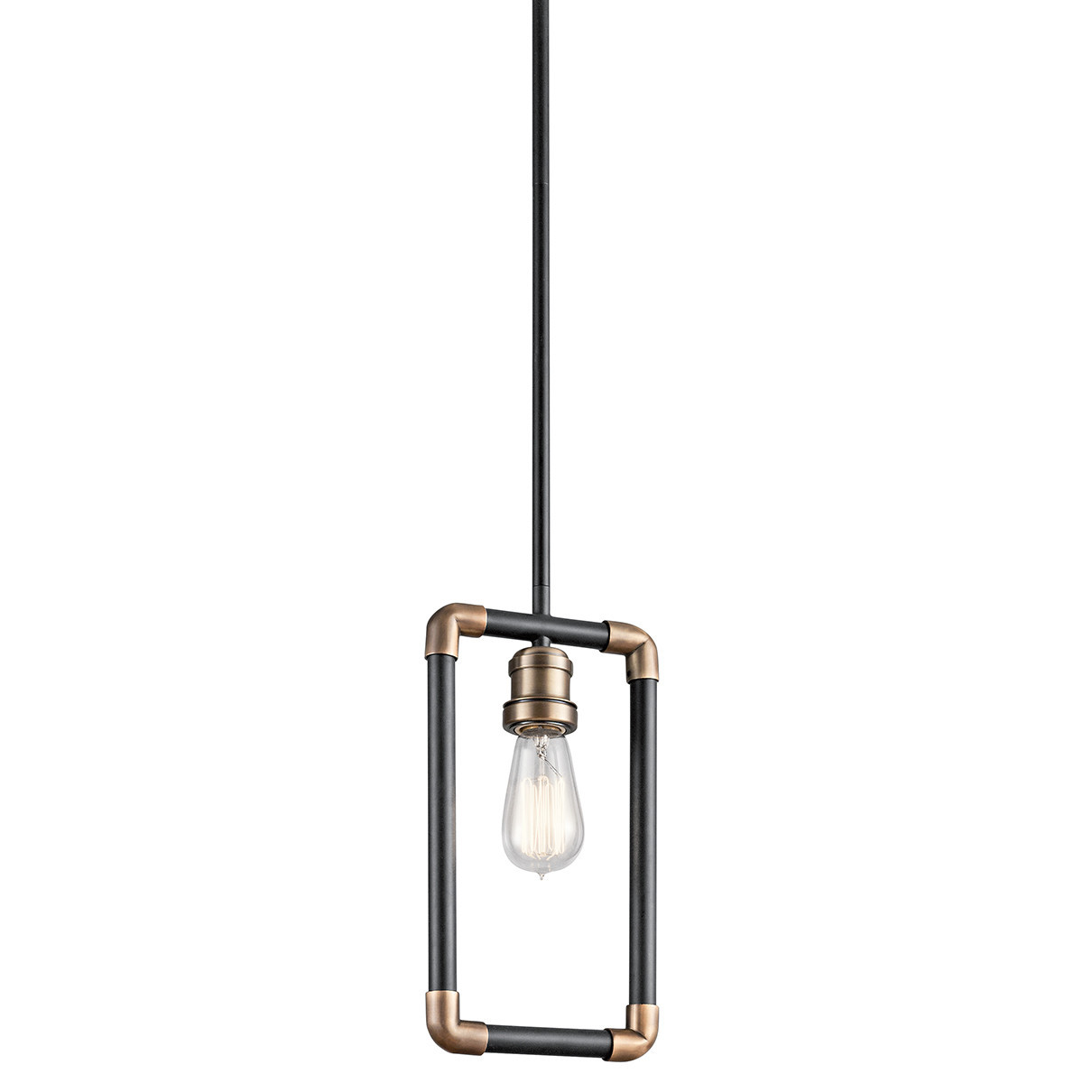 Lampa wisząca czarno-naturalny mosiądz Imahn 1xE27x60W Kichler