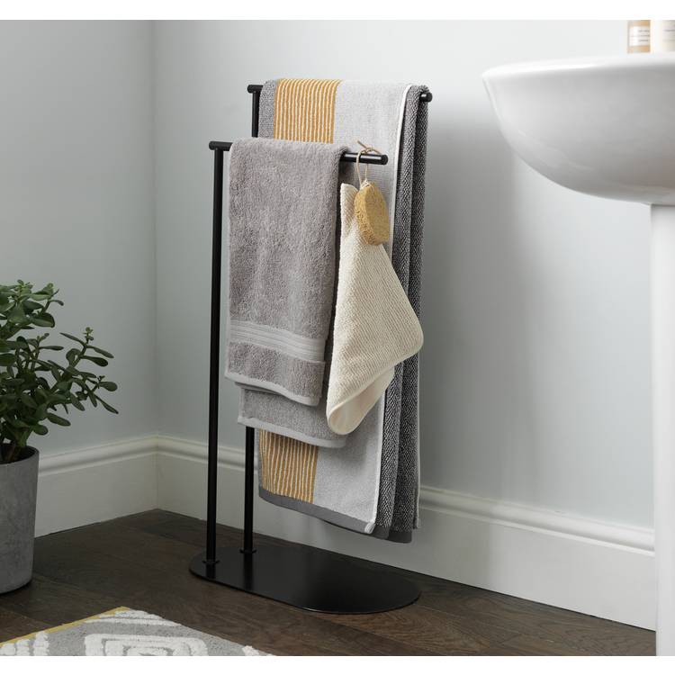 Habitat Freestanding Towel Rail - Matt Black