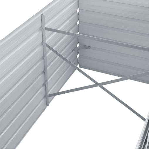 NNEVL Garden Raised Bed Galvanised Steel 240x80x77 cm Grey