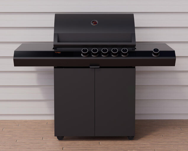 Ziegler & Brown Turbo Classic 5 Burner BBQ on Cart with Side Burner & Shelf (T Series)