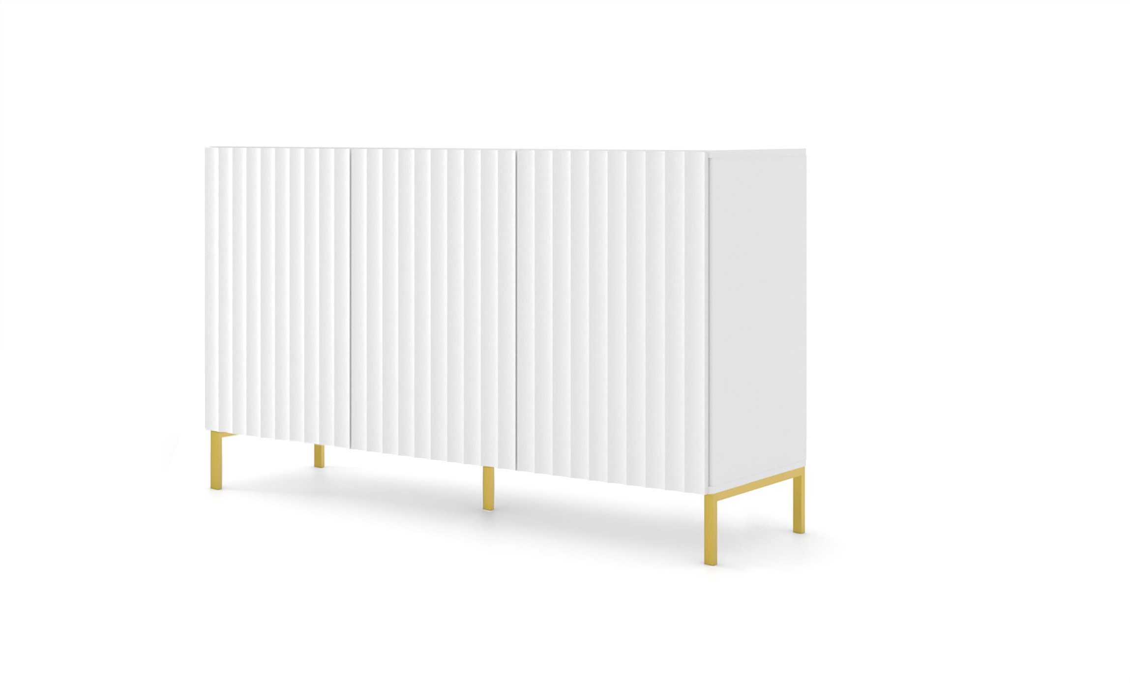 Komoda WAVE 150 cm 3D frez biały mat