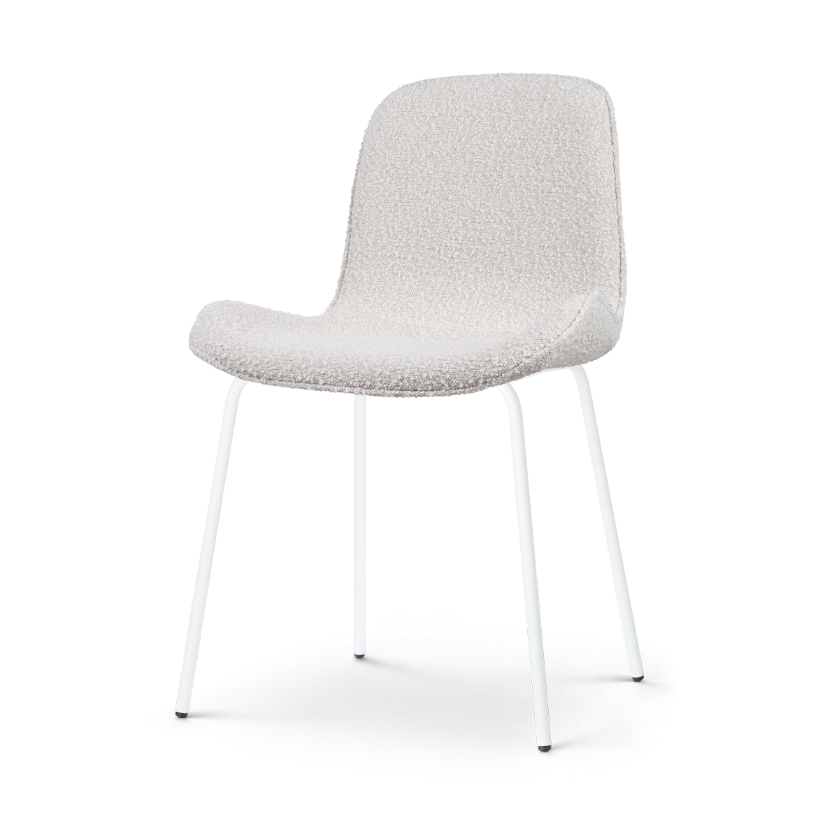 Nolon Nora-Fé Eetkamerstoel Bouclé Beige - Stof - Witte Poten