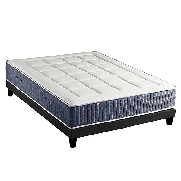 Ensemble matelas ressort 7 zones et mémoire forme sommier 140x190