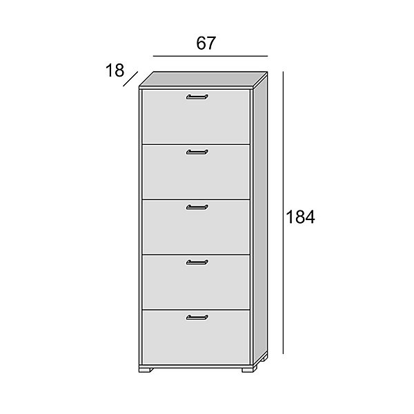 Meuble À Chaussures Gain De Place Simple 5 Portes Blanc