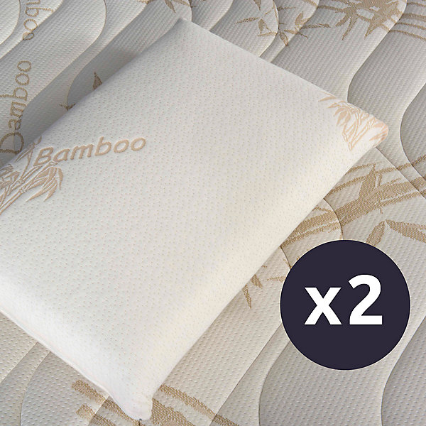 Lot de 2 oreillers Bamboo 40x60 cm Mémoire de forme