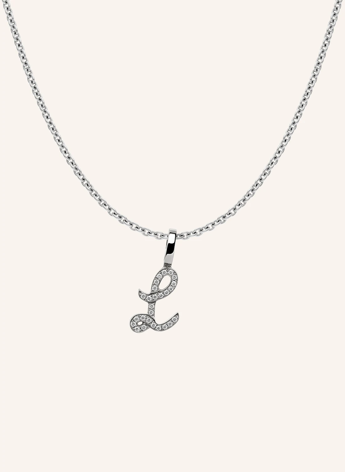 CADA Kette TINY DIAMOND LETTER L