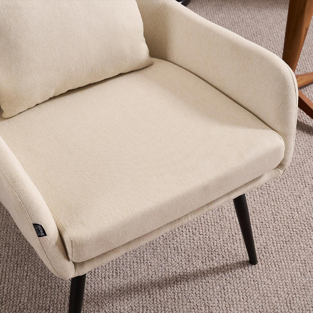 HOME DELUXE fauteuil – Webstof – Wit Beige