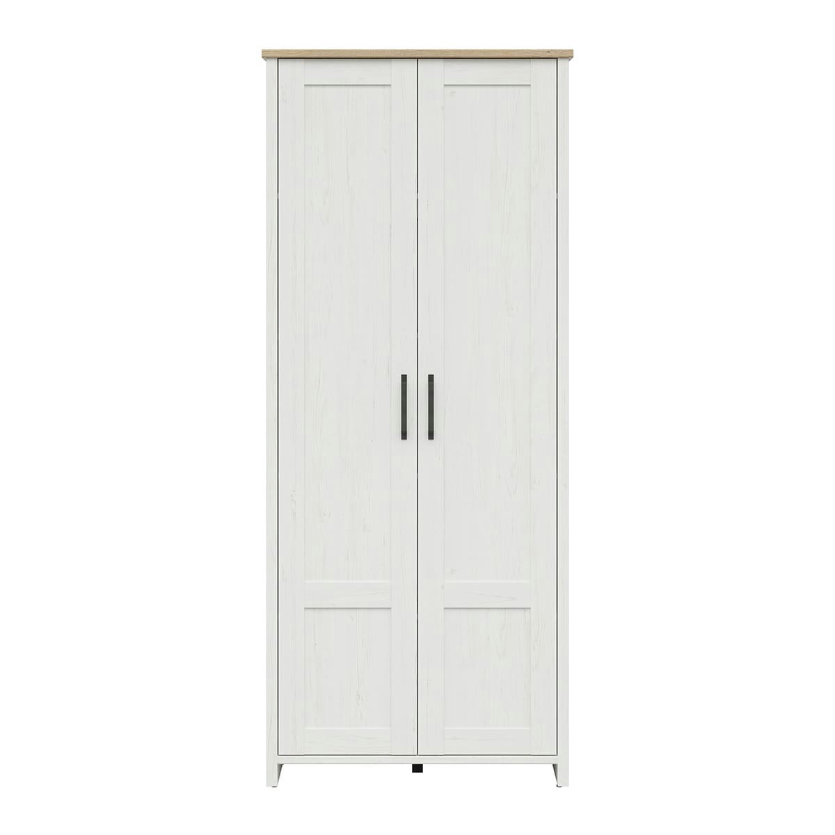 - Armoire 2 portes blanc et naturel