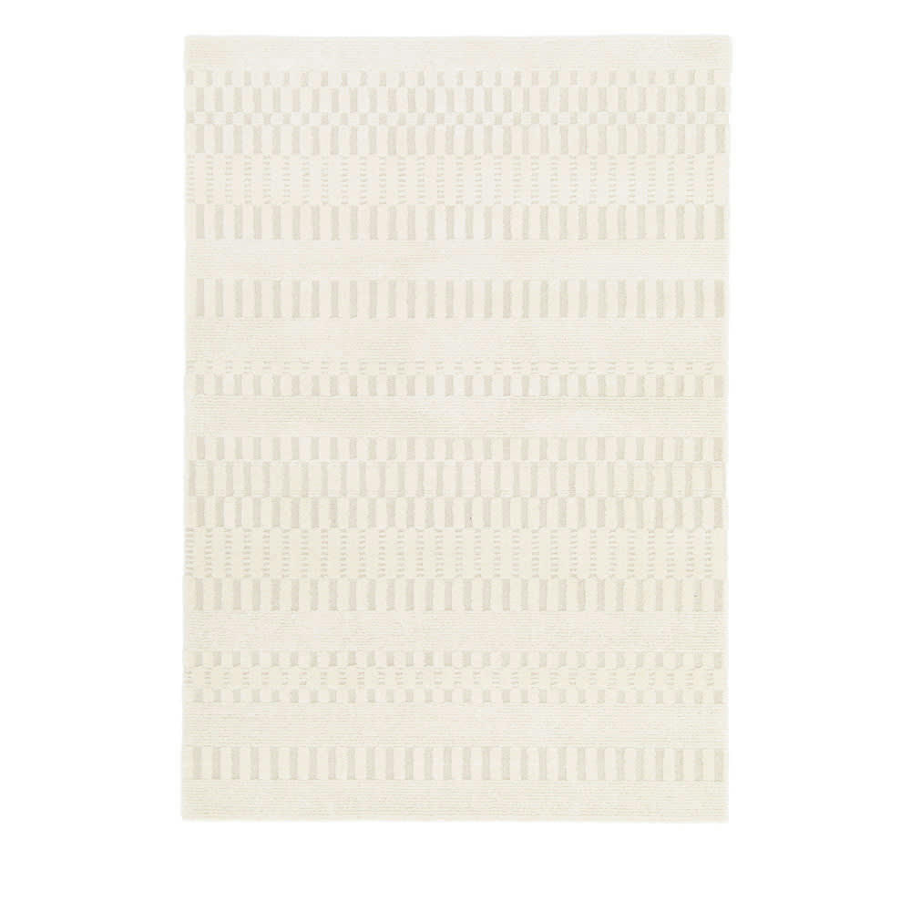 ELIM II - Tapis contemporain à motif géométrique ecru 120x170 cm