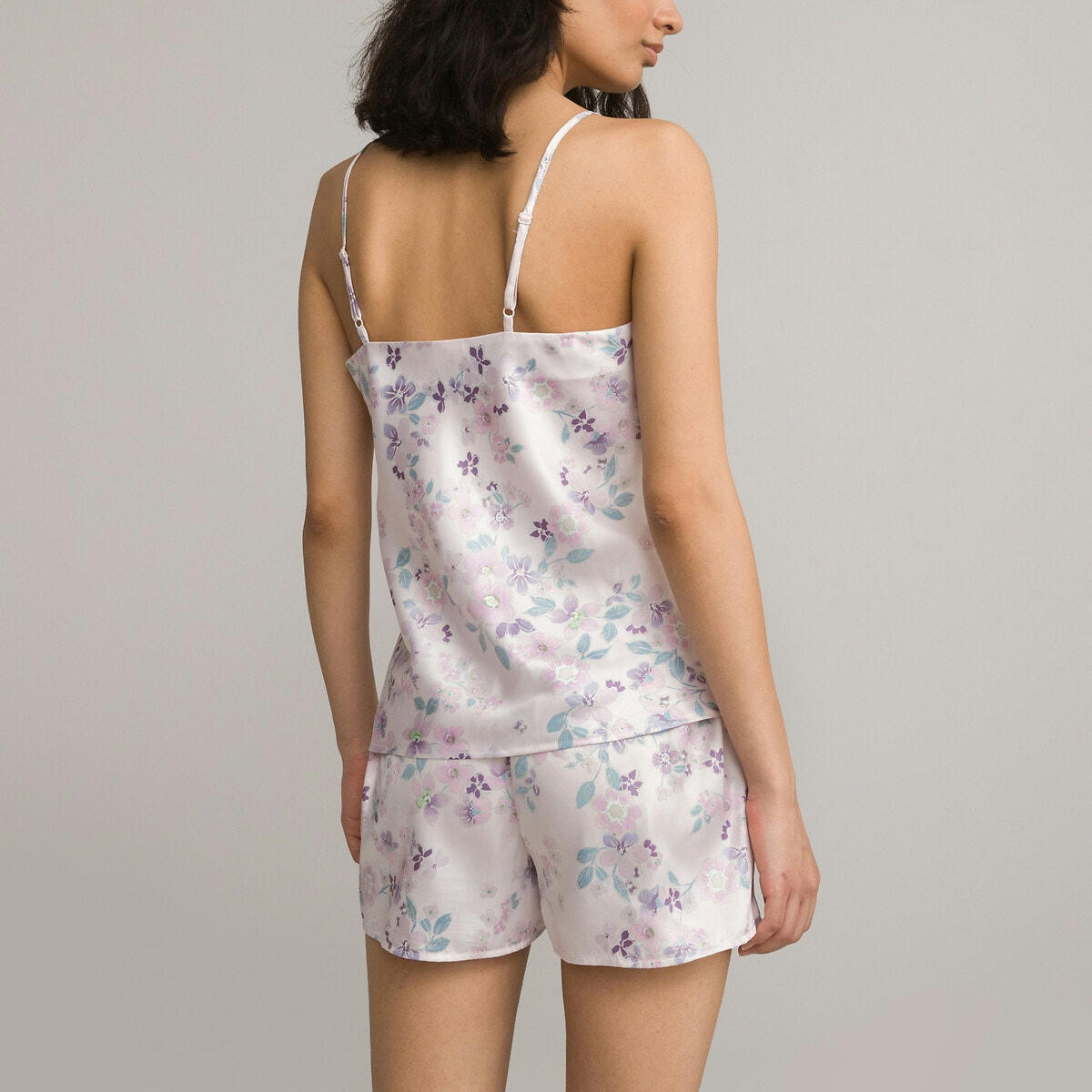 Pyjashort fleuri en satin