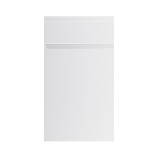 Façade de cuisine 1 porte et 1 tiroir Garcinia gris clair brillant l. 40 cm x H. 72 cm GoodHome