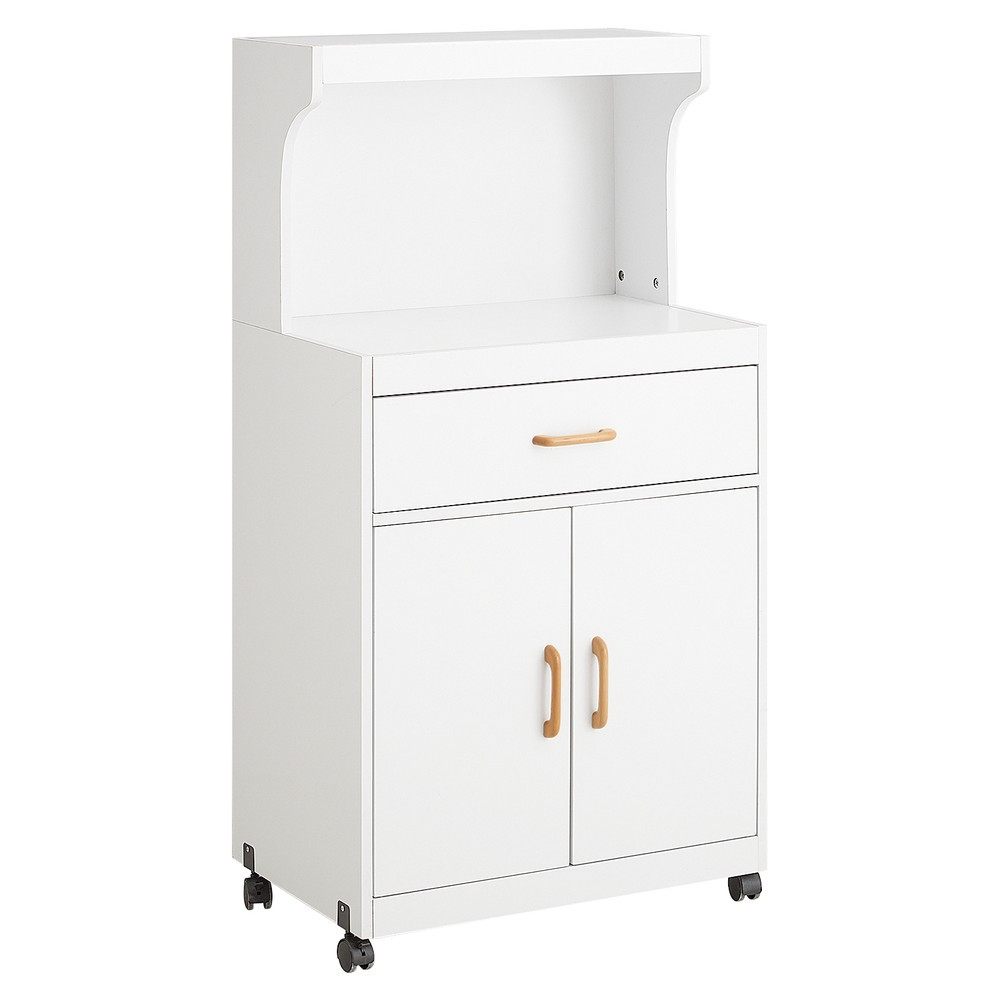 SoBuy Wózek kuchenny z szufladą Biały 61x39.5x119cm Nowoczesny FSB12-W