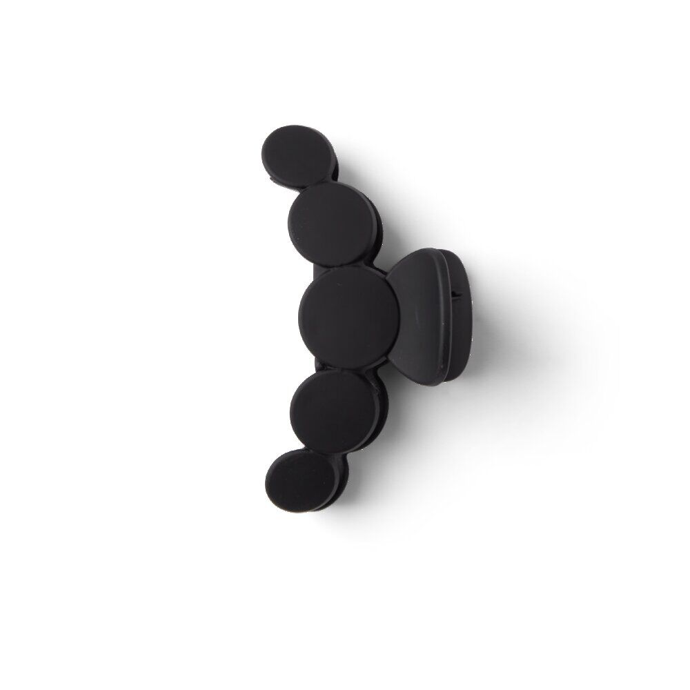 Pince cheveux noir mat design arrondi L10cm
