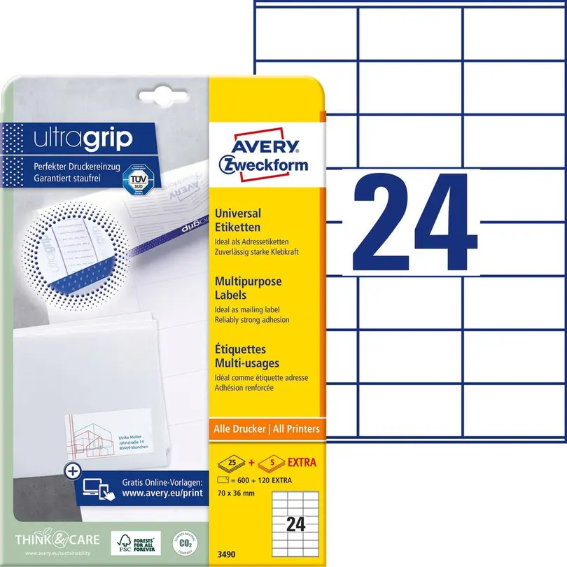 Etiketten 25er-Set Universal-Etiketten