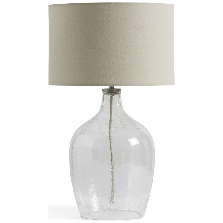 Habitat Abas Glass Table Lamp - Clear & Cream