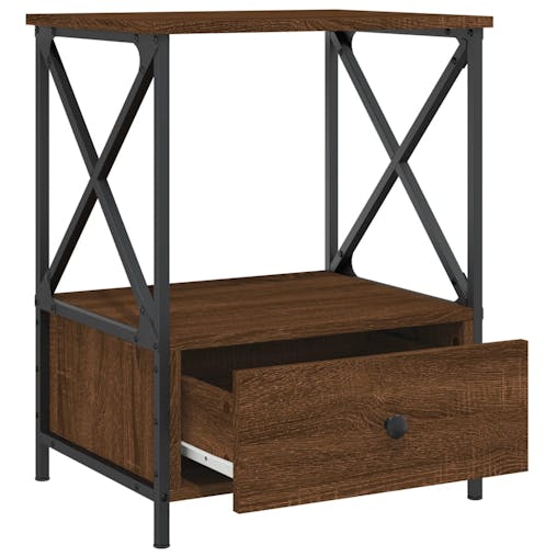 NNEVL Bedside Tables 2 pcs Brown Oak 50x41x65 cm Engineered Wood