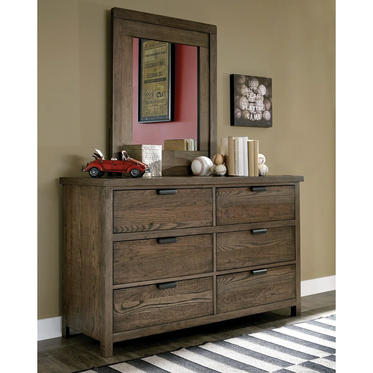 Fulton County Six Drawer Dresser, Tawny Brown