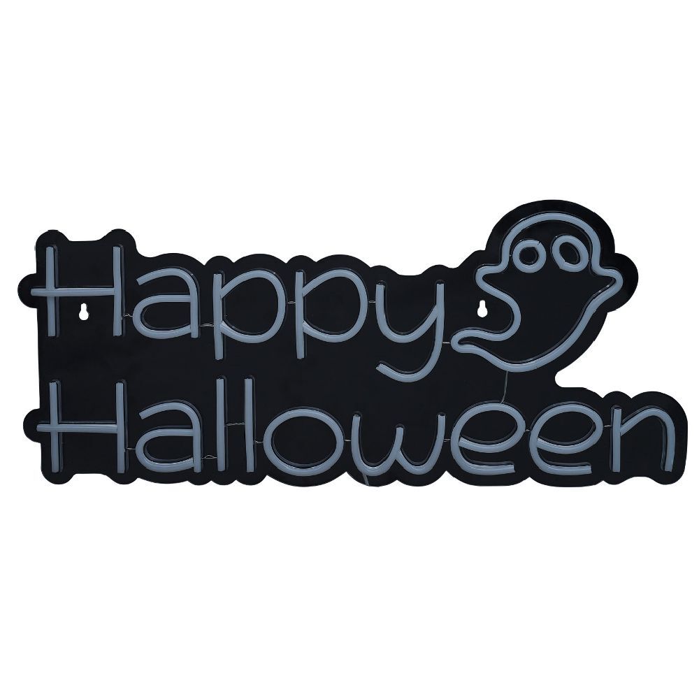 Lampe néon Happy Halloween orange 60xH28,5cm