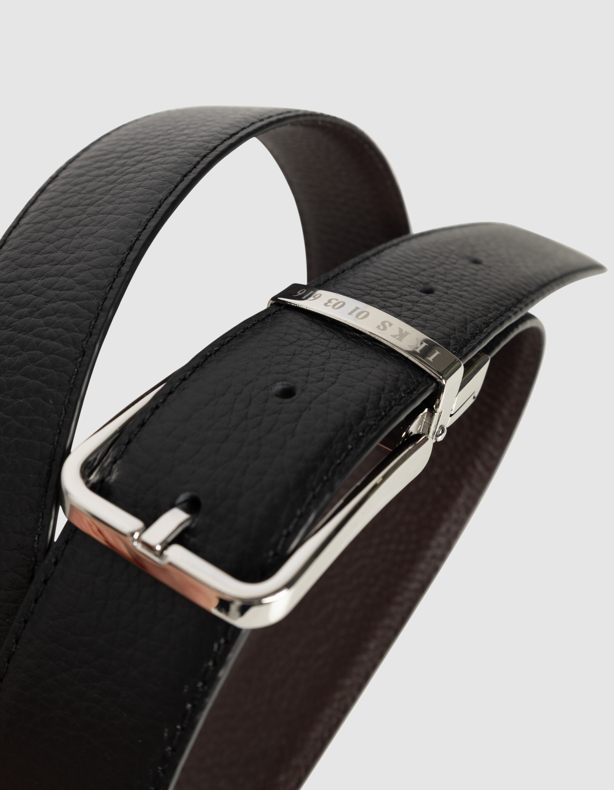 Ceinture réversible noire et marron cuir Homme