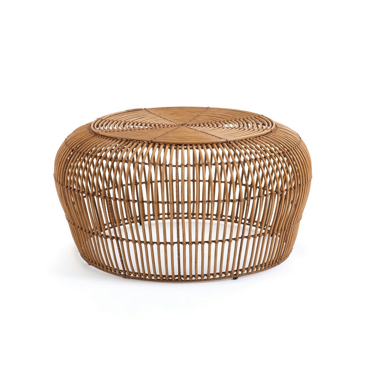 Table basse de jardin résine tressée ø80cm, Kafi