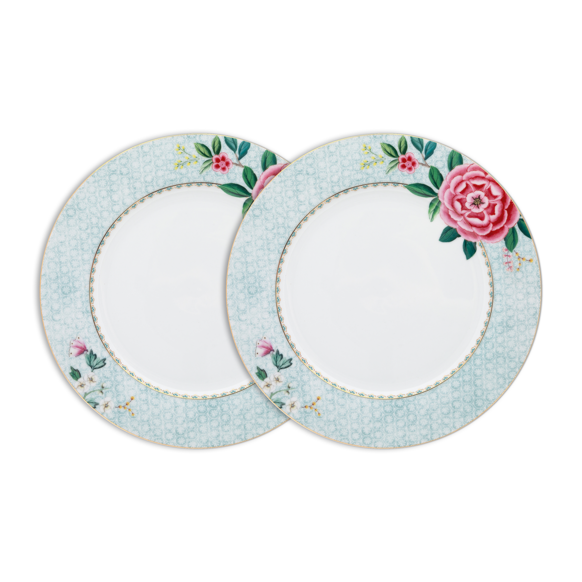 Pip Studio Blushing Birds Dinerborden - Servies - Set van 2 borden - Wit - 26.5cm