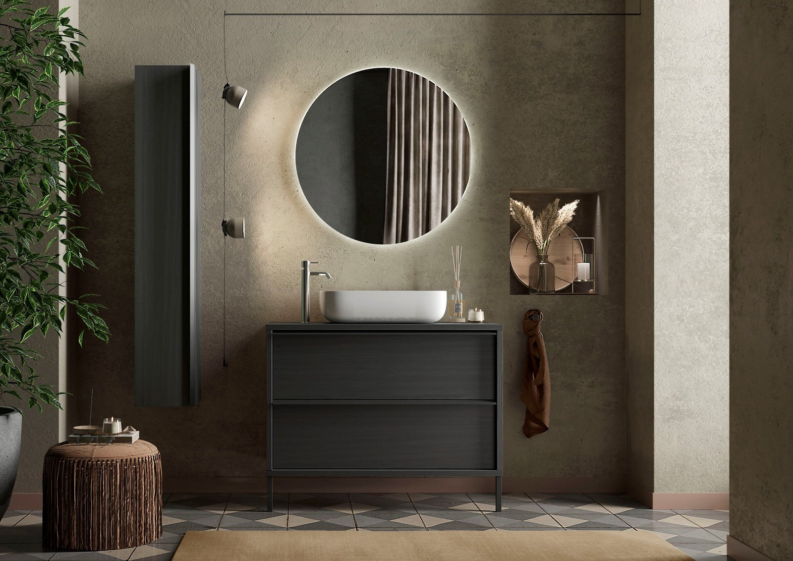 Benvenuto Design Steel Badkamer Wandkast Hoog Zwart