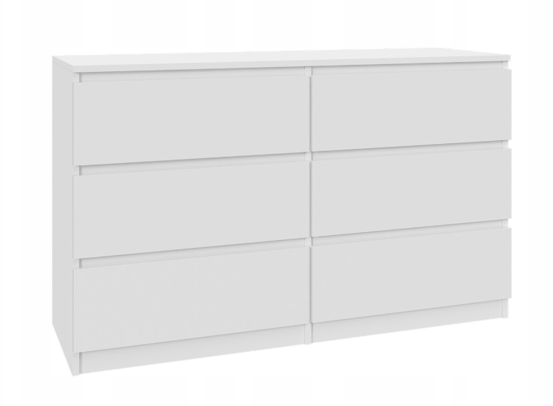 Komoda biały mat 100cm - 6 szuflad, sypialnia, przedpokój