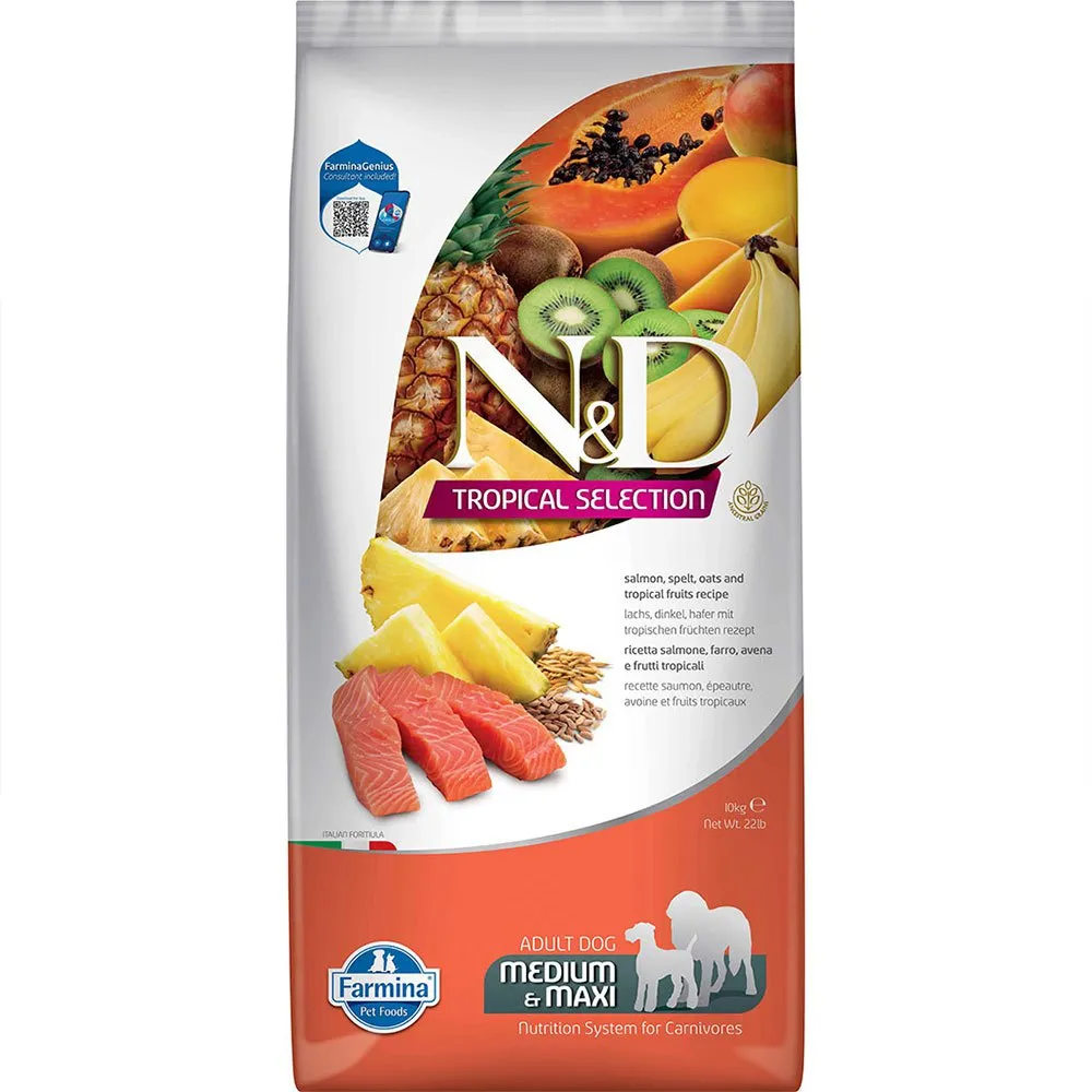Farmina ND Tropical Selection Med Maxi Salmon 10kg dog food