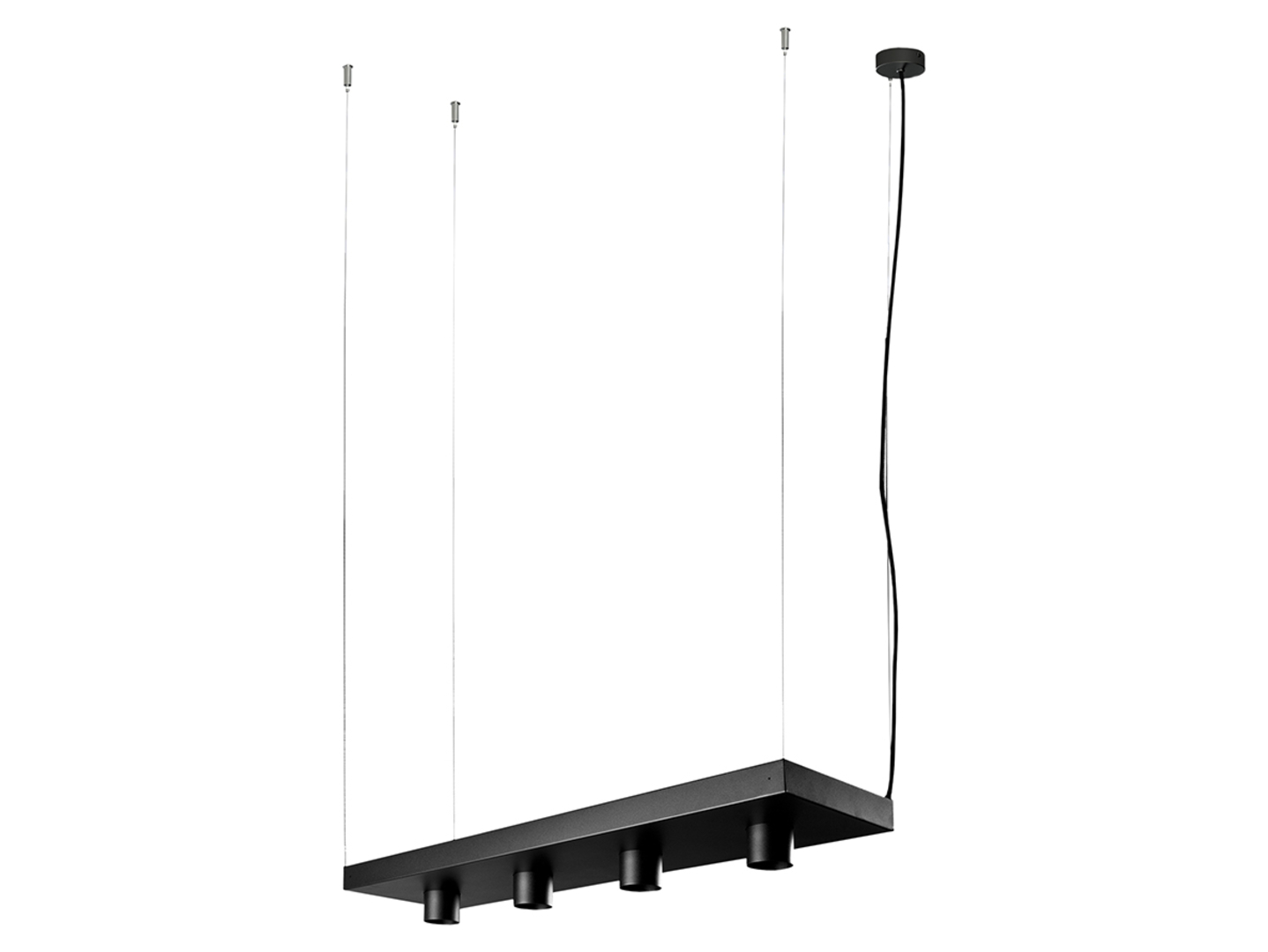 Lampa wisząca Plant Black 4-punktowa stalowa czarna