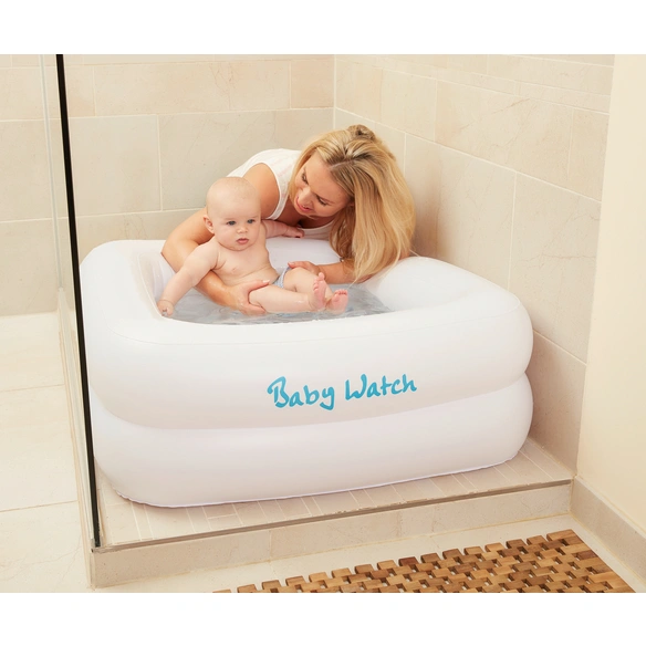 Schwimmhilfe, Baby Watch für Duschwanne, 85x85x33 cm mit aufblasbarem Boden