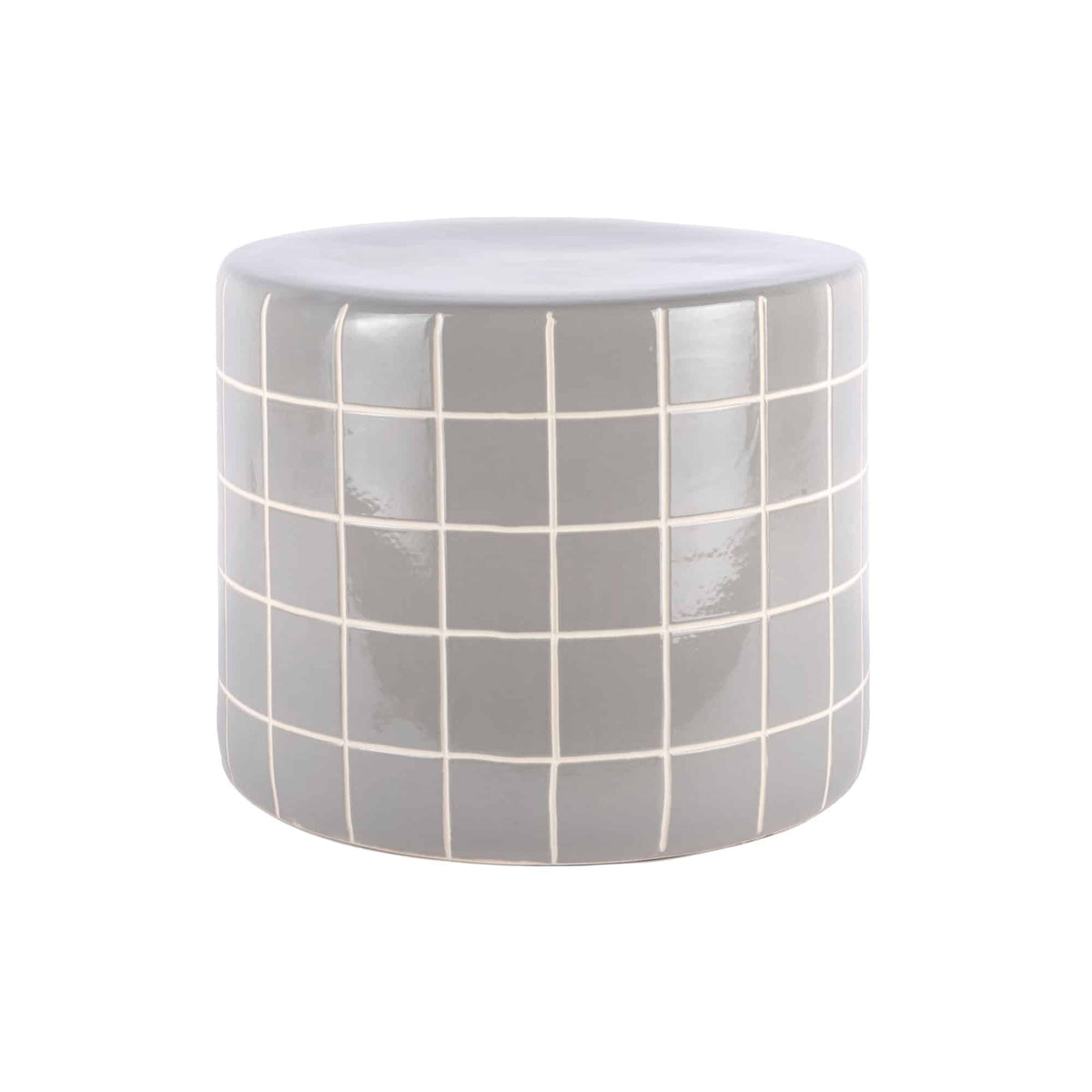 Leitmotiv bijzettafel Retro Tiles Low - grijs - Ø42cm