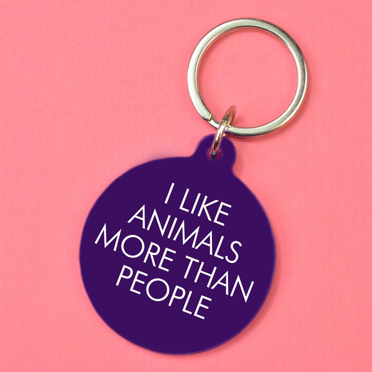 Flamingo Candles I Like Animals More than People Keyring