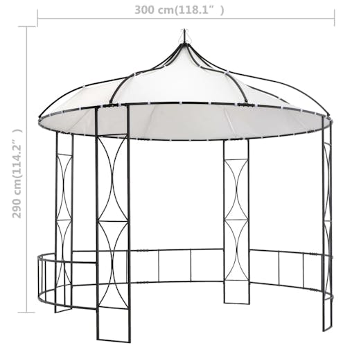 NNEVL Gazebo 300x290 cm White Round