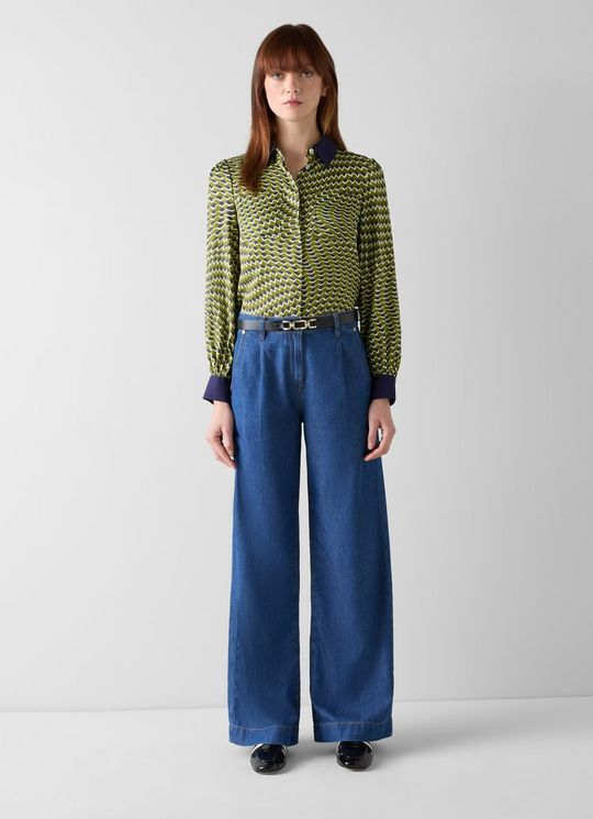 Henri Graphic Green Blouse