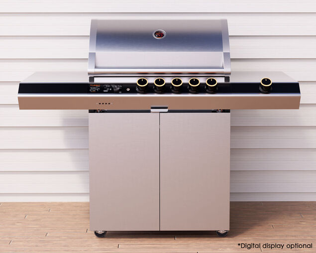 Ziegler & Brown Turbo Elite 5 Burner BBQ on Cart with Side Burner & Drawer (T Series)
