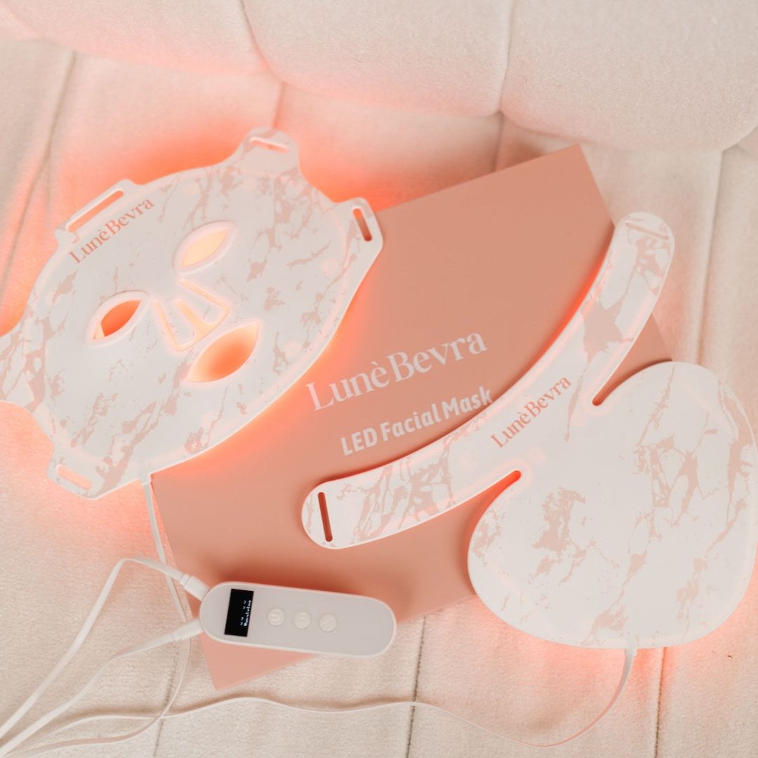 LunèBevra LED Face Neck & Chest Mask - FDA Approved Red Light Therapy Device