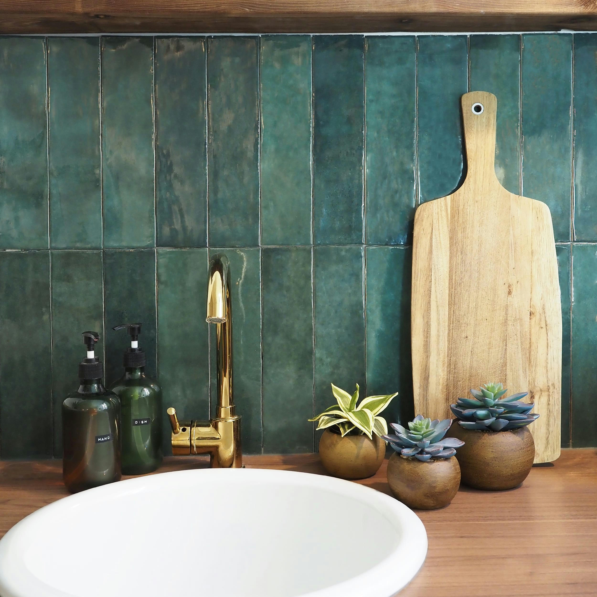 - Plante verte artificielle pot effet bois 14cm