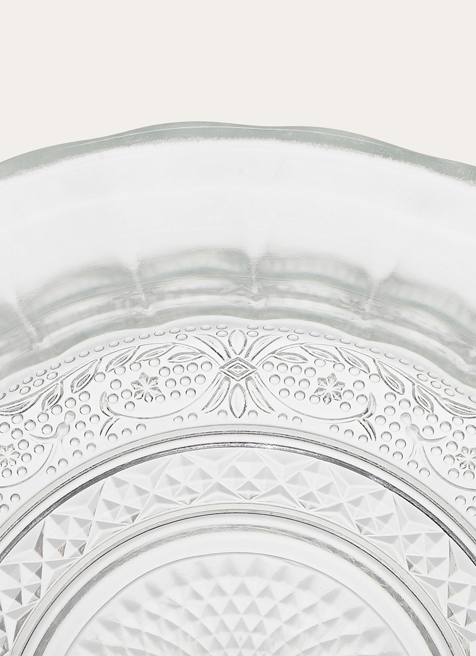 SALADIER EN VERRE GRAVÉ TRANSPARENT