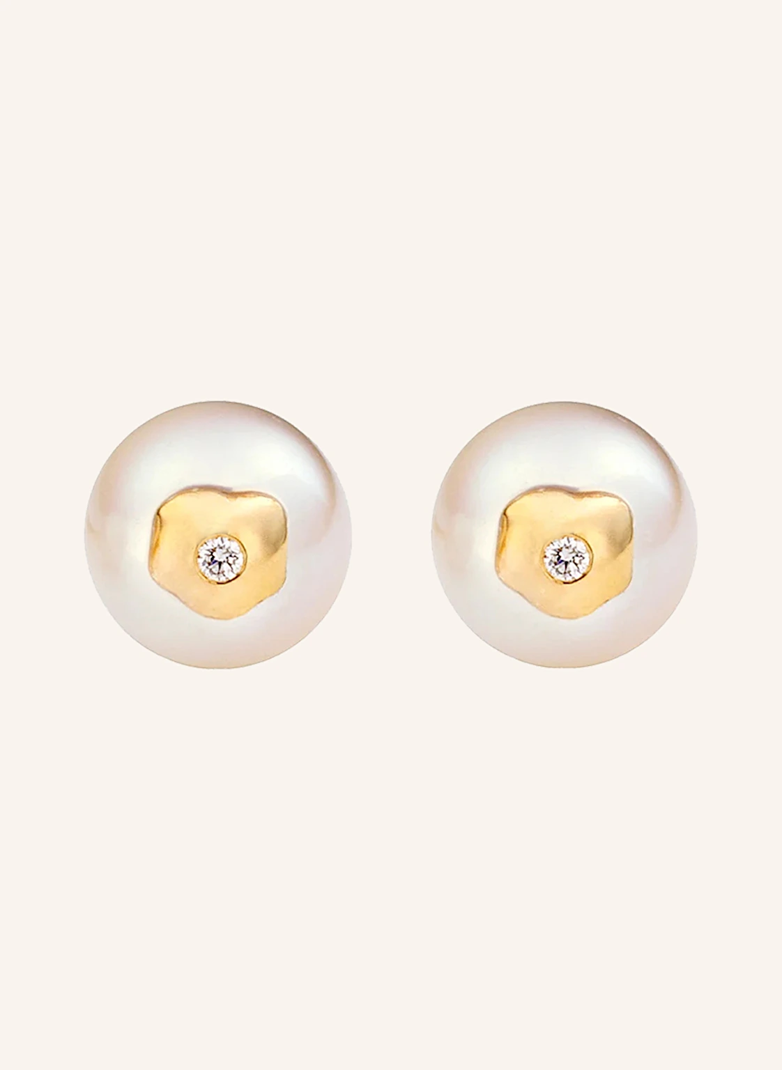 ariane ernst Ohrstecker THE "SPIEGELEI" STUDS M aus 18 Karat Gold mit Diamanten